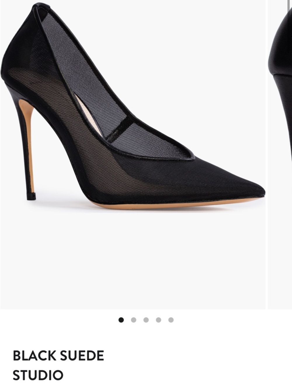 Black Pointed Mesh Stiletto Heel Pump